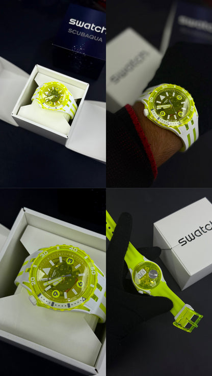 SWATCH ORIGINAL LUXURY  SCUBAQUA EGG YOLK PARA HOMBRE REF SSCU09J100