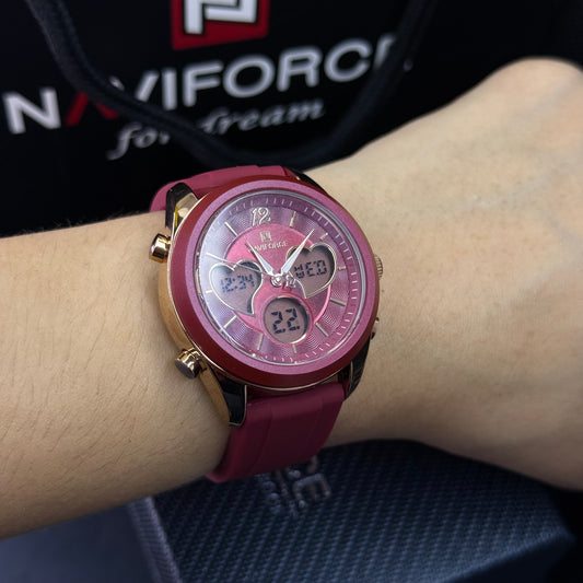 NAVIFORCE DOBLE HORA ORIGINAL PARA DAMA REF NF5045-R