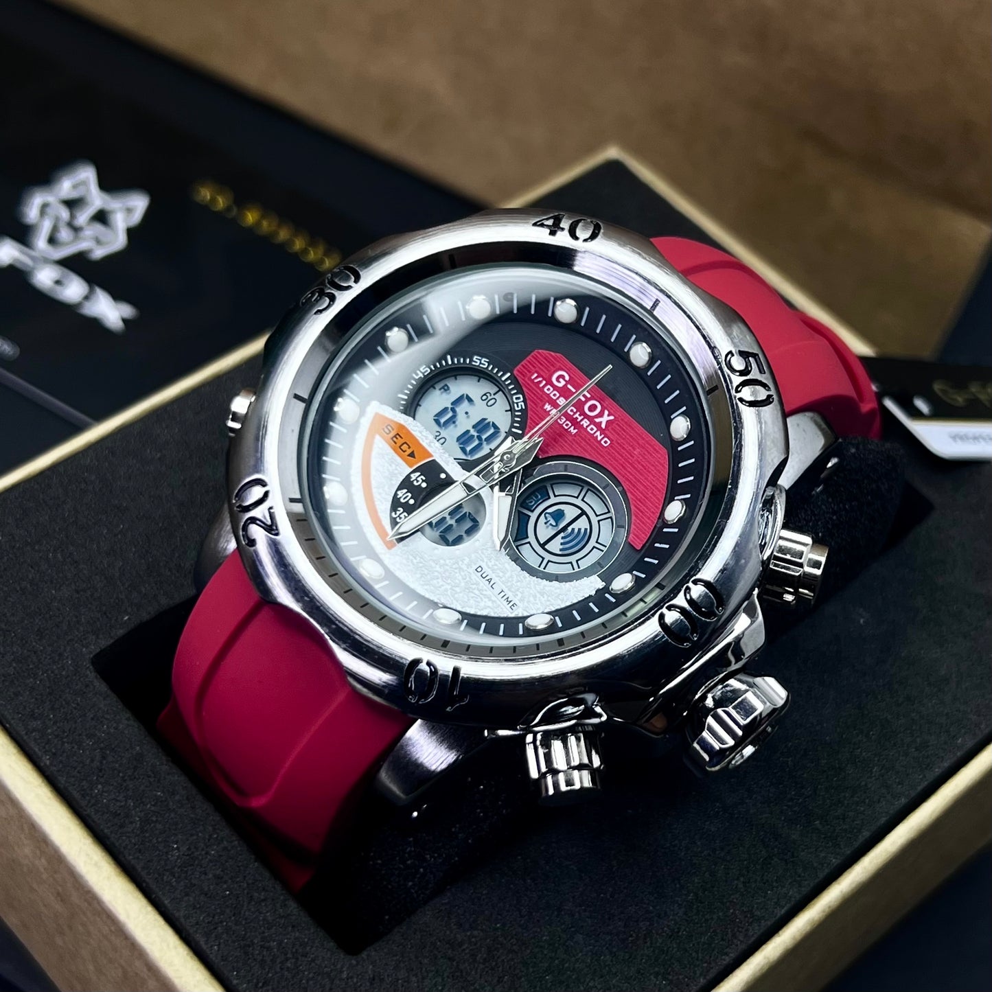 G FOX ORIGINAL DOBLE HORA POR INVICTA SUMERGIBLE PARA HOMBRE REF-1976G2-R