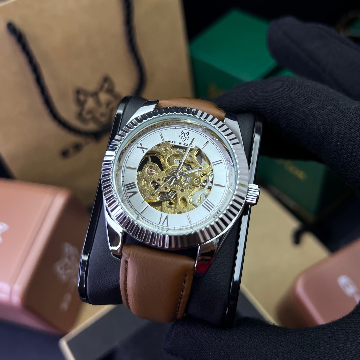 G FOX ORIGINAL x RLX SUMERGIBLE PARA HOMBRE AUTOMATICO REF-PRESIDENT 22013-CPB