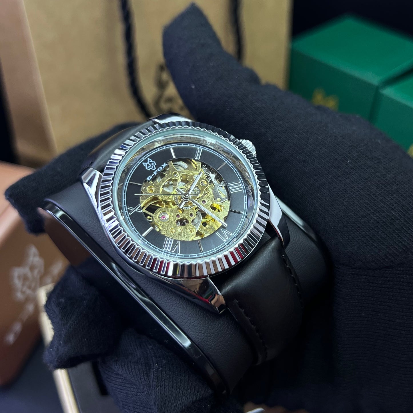 G FOX ORIGINAL x RLX SUMERGIBLE PARA HOMBRE AUTOMATICO REF-PRESIDENT 22013-NPN