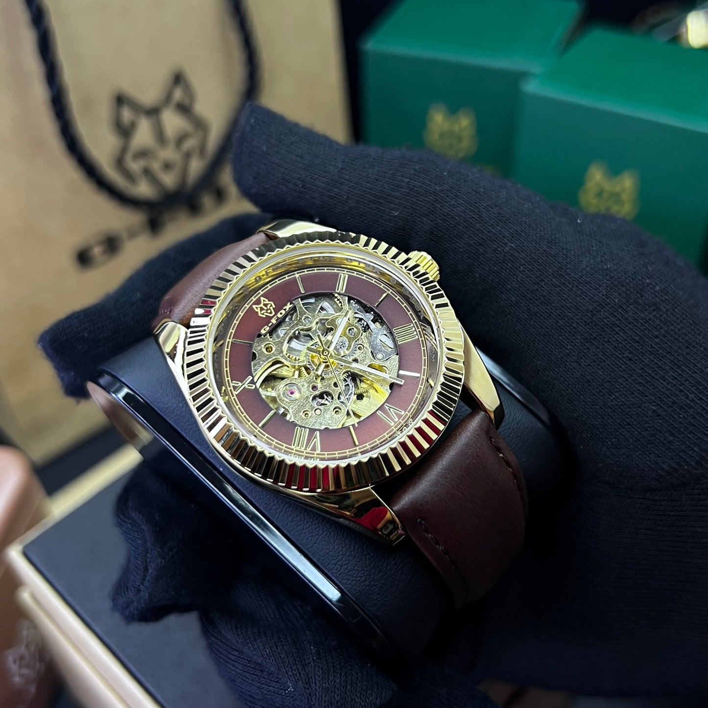 G FOX ORIGINAL x RLX SUMERGIBLE PARA HOMBRE AUTOMATICO REF-PRESIDENT 22013-CPC