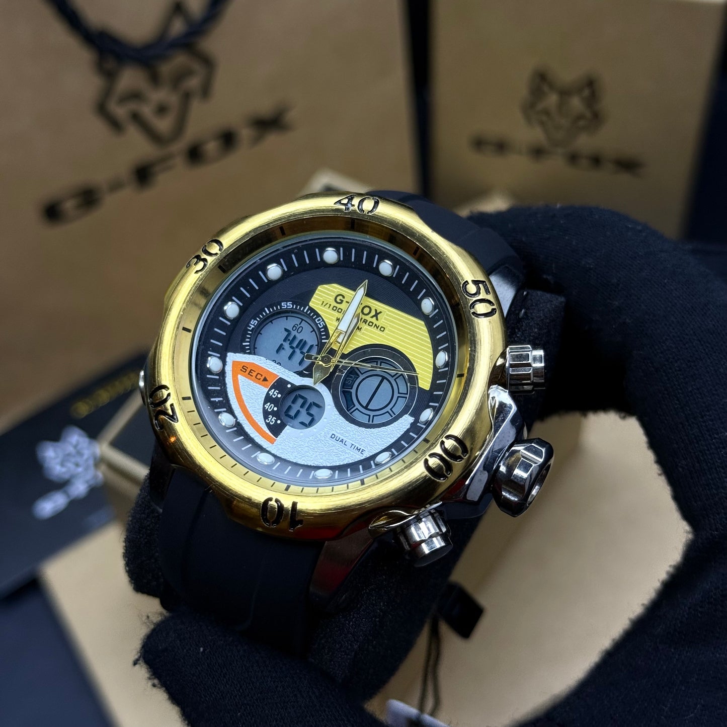 G FOX ORIGINAL DOBLE HORA POR INVICTA SUMERGIBLE PARA HOMBRE REF-1976G2-ND