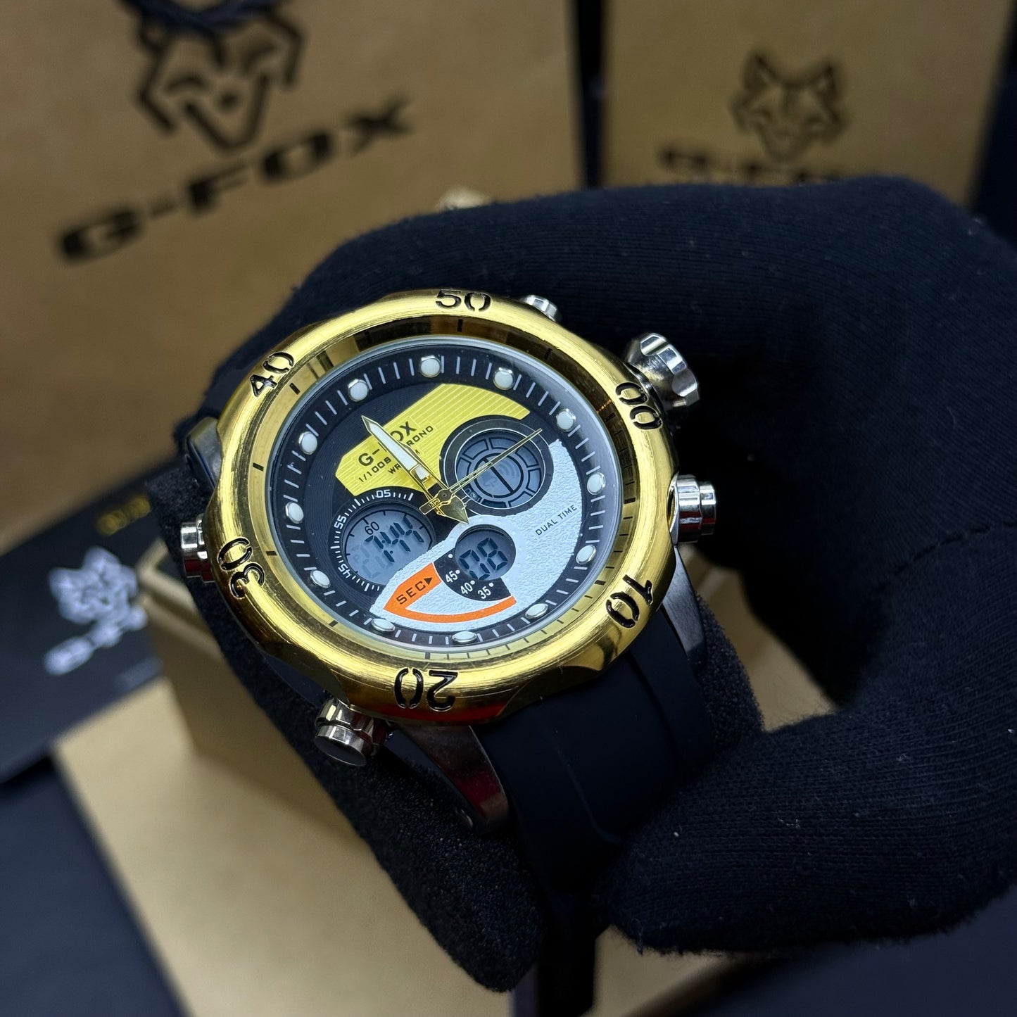 G FOX ORIGINAL DOBLE HORA POR INVICTA SUMERGIBLE PARA HOMBRE REF-1976G2-ND