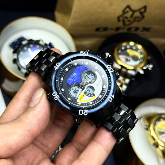 G FOX ORIGINAL DOBLE HORA POR INVICTA SUMERGIBLE PARA HOMBRE REF-1976-NA