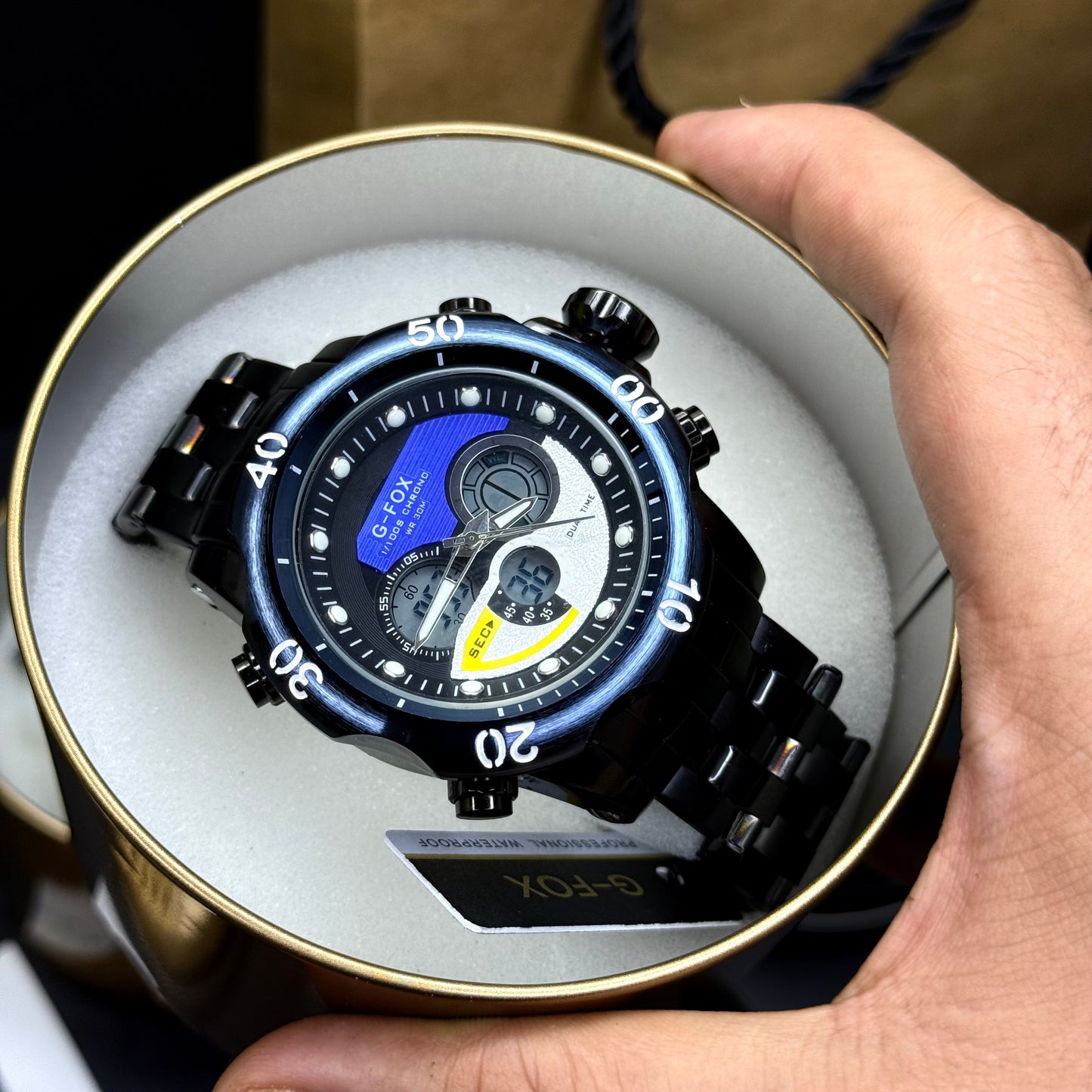 G FOX ORIGINAL DOBLE HORA POR INVICTA SUMERGIBLE PARA HOMBRE REF-1976-NA