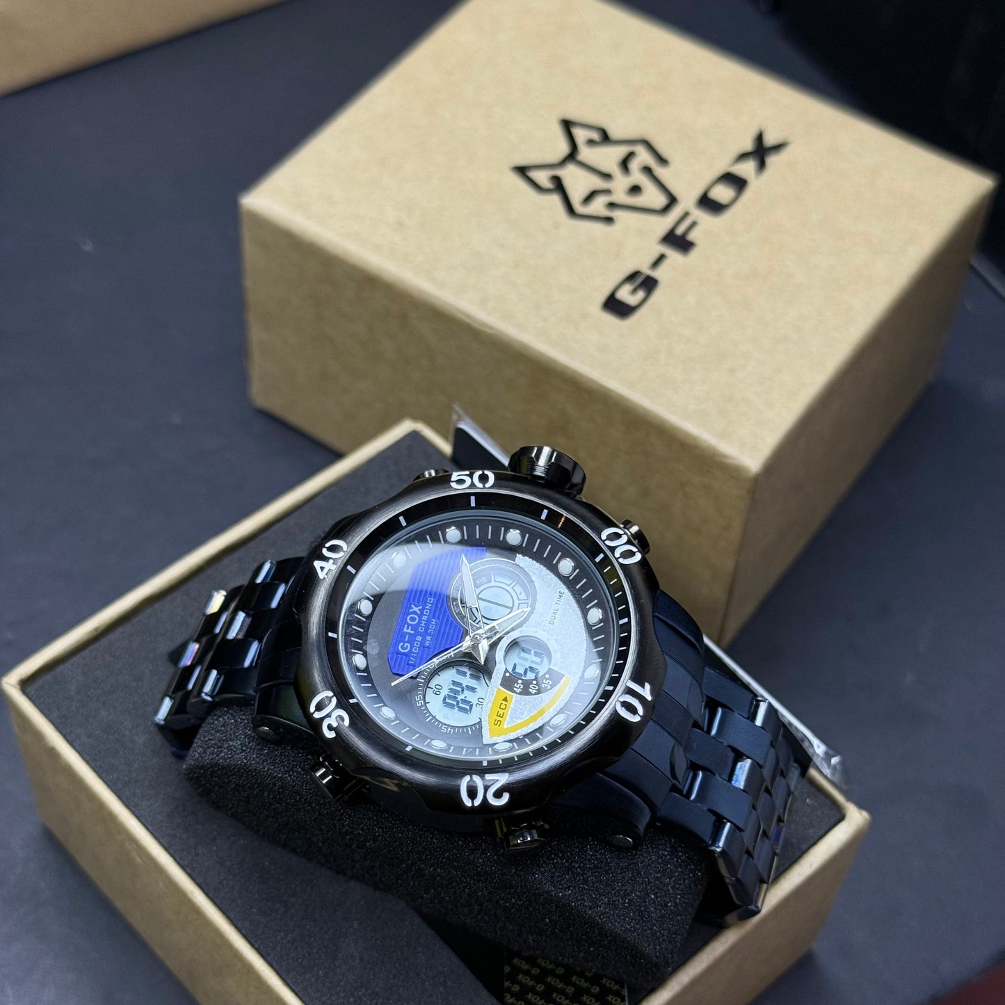 G FOX ORIGINAL DOBLE HORA POR INVICTA SUMERGIBLE PARA HOMBRE REF-1976-A