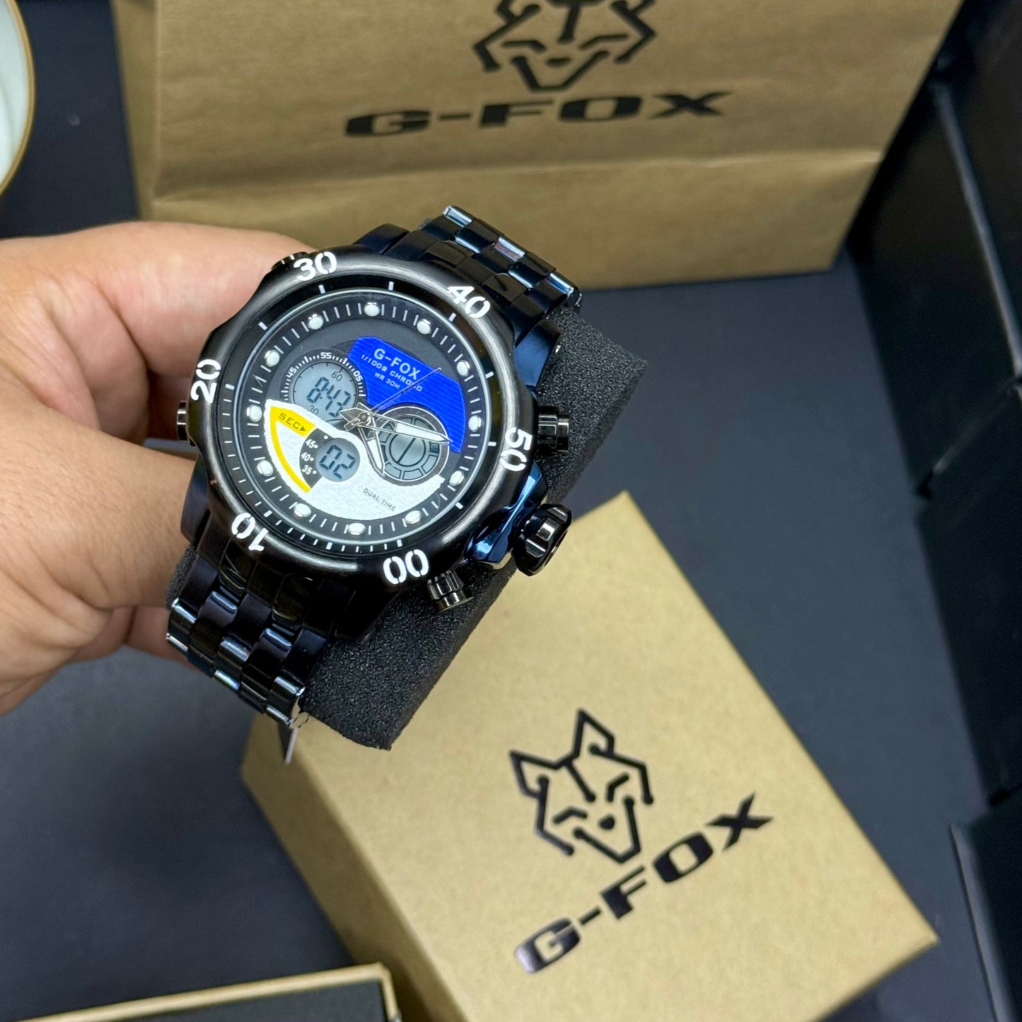 G FOX ORIGINAL DOBLE HORA POR INVICTA SUMERGIBLE PARA HOMBRE REF-1976-A