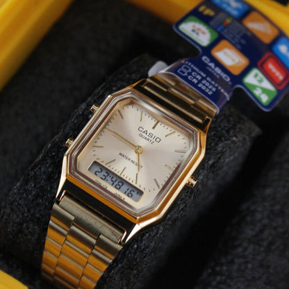 CASIO VINTAGE DOBLE HORA PARA DAMA REF-P