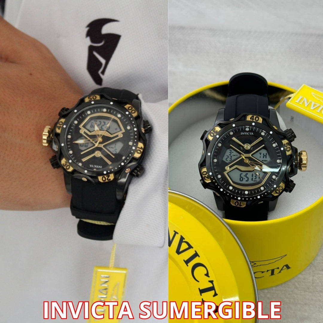 INVICTA DOBLE HORA SUMERGIBLE PARA HOMBRE REF-1837-NND