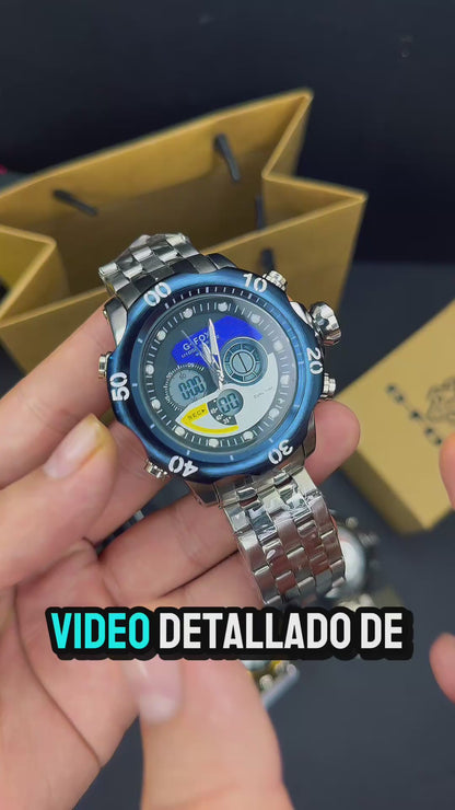 G FOX ORIGINAL DOBLE HORA POR INVICTA SUMERGIBLE PARA HOMBRE REF-1976-PA