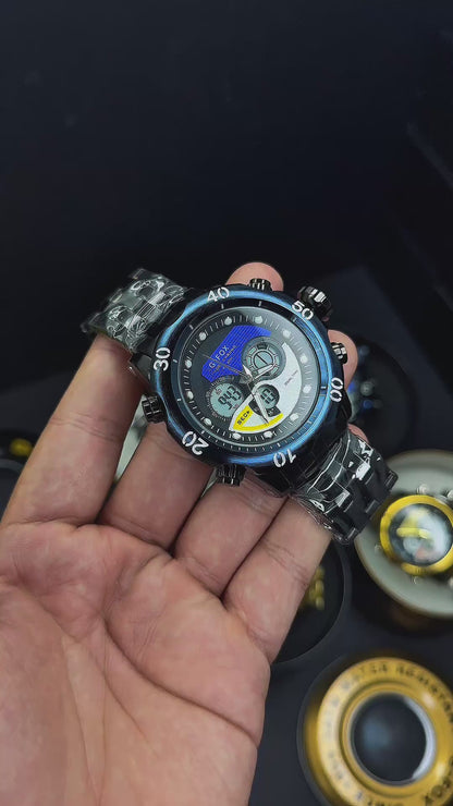 G FOX ORIGINAL DOBLE HORA POR INVICTA SUMERGIBLE PARA HOMBRE REF-1976-NA