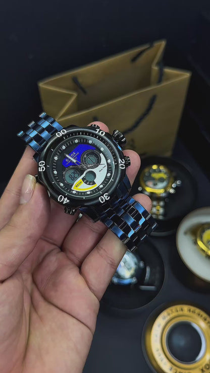 G FOX ORIGINAL DOBLE HORA POR INVICTA SUMERGIBLE PARA HOMBRE REF-1976-A