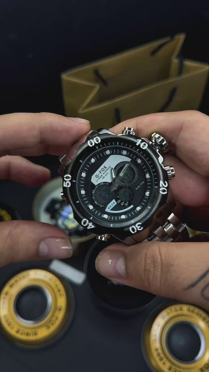 G FOX ORIGINAL DOBLE HORA POR INVICTA SUMERGIBLE PARA HOMBRE REF-1976-PN