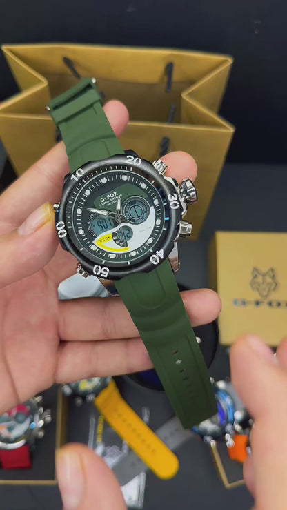 G FOX ORIGINAL DOBLE HORA POR INVICTA SUMERGIBLE PARA HOMBRE REF-1976G2-V